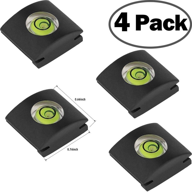 ChromLives 4Pack Camera Hot Shoe Cover Level with Spirit Level Bubble, Universal Fit for DSLR Cameras, Black Rubber, Wall Mount - Image 4